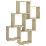 NNEVL Wall Cube Shelf Sonoma Oak 78x15x93 cm Chipboard