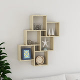 NNEVL Wall Cube Shelf Sonoma Oak 78x15x93 cm Chipboard