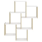 NNEVL Wall Cube Shelf White and Sonoma Oak 78x15x93 cm Chipboard