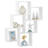NNEVL Wall Cube Shelf High Gloss White 78x15x93 cm Chipboard