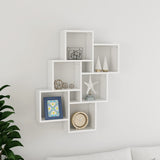 NNEVL Wall Cube Shelf High Gloss White 78x15x93 cm Chipboard