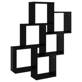 NNEVL Wall Cube Shelf High Gloss Black 78x15x93 cm Chipboard