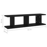 NNEVL Wall Shelves 2 pcs Black 78x18x20 cm Chipboard
