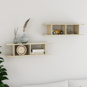 NNEVL Wall Shelves 2 pcs Sonoma Oak 78x18x20 cm Chipboard