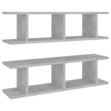 NNEVL Wall Shelves 2 pcs Concrete Grey 78x18x20 cm Chipboard