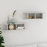 NNEVL Wall Shelves 2 pcs Concrete Grey 78x18x20 cm Chipboard