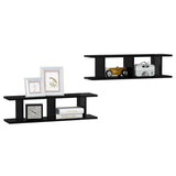 NNEVL Wall Shelves 2 pcs High Gloss Black 78x18x20 cm Chipboard
