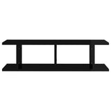 NNEVL Wall Shelves 2 pcs High Gloss Black 78x18x20 cm Chipboard