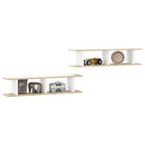 NNEVL Wall Shelves 2 pcs White and Sonoma Oak 90x18x20 cm Chipboard