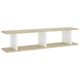 NNEVL Wall Shelves 2 pcs White and Sonoma Oak 90x18x20 cm Chipboard