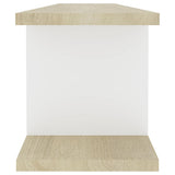 NNEVL Wall Shelves 2 pcs White and Sonoma Oak 90x18x20 cm Chipboard