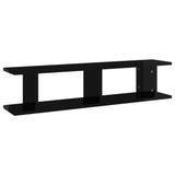 NNEVL Wall Shelves 2 pcs High Gloss Black 90x18x20 cm Chipboard