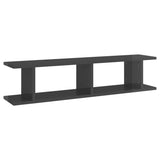 NNEVL Wall Shelves 2 pcs High Gloss Grey 90x18x20 cm Chipboard