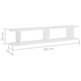 NNEVL Wall Shelves 2 pcs White 105x18x20 cm Chipboard