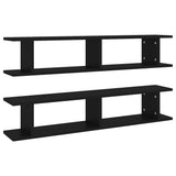 NNEVL Wall Shelves 2 pcs Black 105x18x20 cm Chipboard