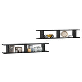 NNEVL Wall Shelves 2 pcs Black 105x18x20 cm Chipboard