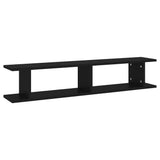 NNEVL Wall Shelves 2 pcs Black 105x18x20 cm Chipboard