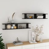 NNEVL Wall Shelves 2 pcs Black 105x18x20 cm Chipboard