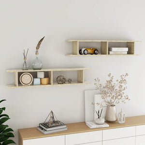 NNEVL Wall Shelves 2 pcs Sonoma Oak 105x18x20 cm Chipboard
