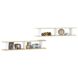 NNEVL Wall Shelves 2 pcs White and Sonoma Oak 105x18x20 cm Chipboard