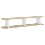 NNEVL Wall Shelves 2 pcs White and Sonoma Oak 105x18x20 cm Chipboard
