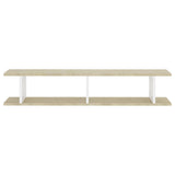 NNEVL Wall Shelves 2 pcs White and Sonoma Oak 105x18x20 cm Chipboard