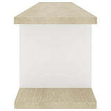 NNEVL Wall Shelves 2 pcs White and Sonoma Oak 105x18x20 cm Chipboard