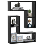 NNEVL Wall Shelves 2 pcs Black 50x15x50 cm Chipboard