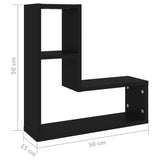NNEVL Wall Shelves 2 pcs Black 50x15x50 cm Chipboard