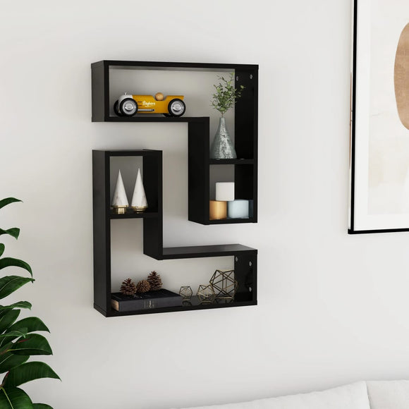 NNEVL Wall Shelves 2 pcs Black 50x15x50 cm Chipboard
