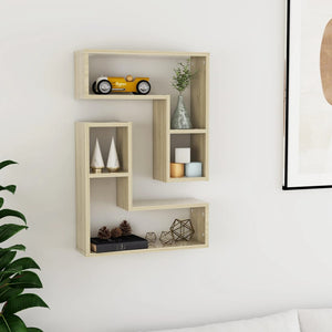 NNEVL Wall Shelves 2 pcs Sonoma Oak 50x15x50 cm Chipboard