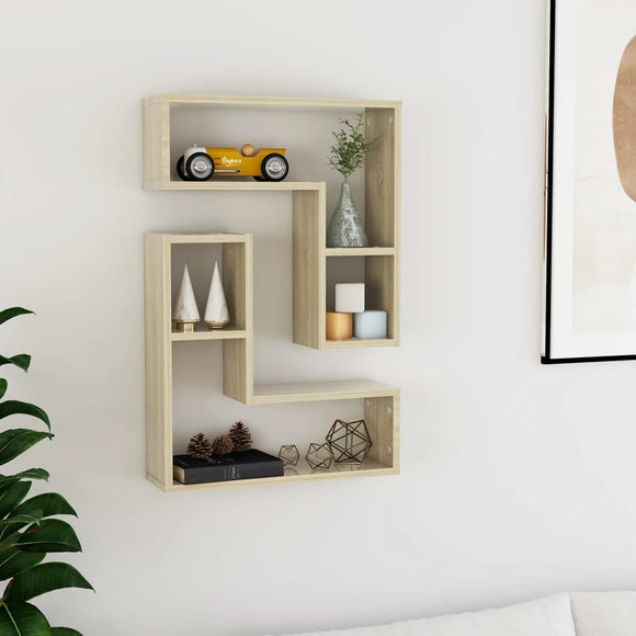 NNEVL Wall Shelves 2 pcs Sonoma Oak 50x15x50 cm Chipboard
