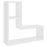 NNEVL Wall Shelves 2 pcs High Gloss White 50x15x50 cm Chipboard