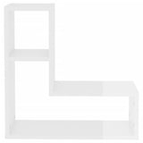 NNEVL Wall Shelves 2 pcs High Gloss White 50x15x50 cm Chipboard