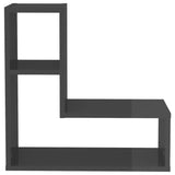 NNEVL Wall Shelves 2 pcs High Gloss Grey 50x15x50 cm Chipboard