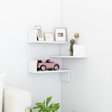 NNEVL Wall Corner Shelf White 40x40x50 cm Chipboard