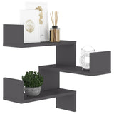 NNEVL Wall Corner Shelf Grey 40x40x50 cm Chipboard