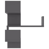 NNEVL Wall Corner Shelf Grey 40x40x50 cm Chipboard