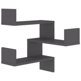 NNEVL Wall Corner Shelves 2 pcs Grey 40x40x50 cm Chipboard