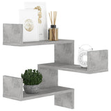 NNEVL Wall Corner Shelf Concrete Grey 40x40x50 cm Chipboard