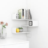NNEVL Wall Corner Shelf High Gloss White 40x40x50 cm Chipboard