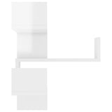 NNEVL Wall Corner Shelf High Gloss White 40x40x50 cm Chipboard