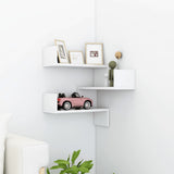 NNEVL Wall Corner Shelf High Gloss White 40x40x50 cm Chipboard