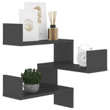 NNEVL Wall Corner Shelf High Gloss Grey 40x40x50 cm Chipboard