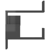 NNEVL Wall Corner Shelf High Gloss Grey 40x40x50 cm Chipboard