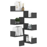 NNEVL Wall Corner Shelves 2 pcs High Gloss Grey 40x40x50 cm Chipboard