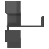 NNEVL Wall Corner Shelves 2 pcs High Gloss Grey 40x40x50 cm Chipboard