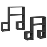 NNEVL Wall Shelves 2 pcs Grey 50x15x50 cm Engineered Wood