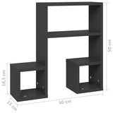 NNEVL Wall Shelves 2 pcs Grey 50x15x50 cm Engineered Wood