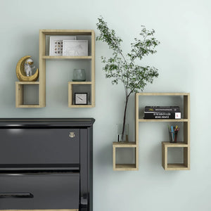 NNEVL Wall Shelves 2 pcs Sonoma Oak 50x15x50 cm Chipboard